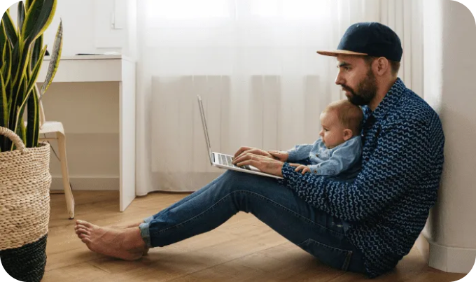 Family spending time together indoors
