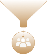 Funnel illustration connecting Veros to prospective patients