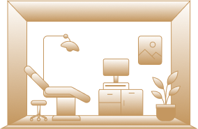 Clinical treatment room illustration