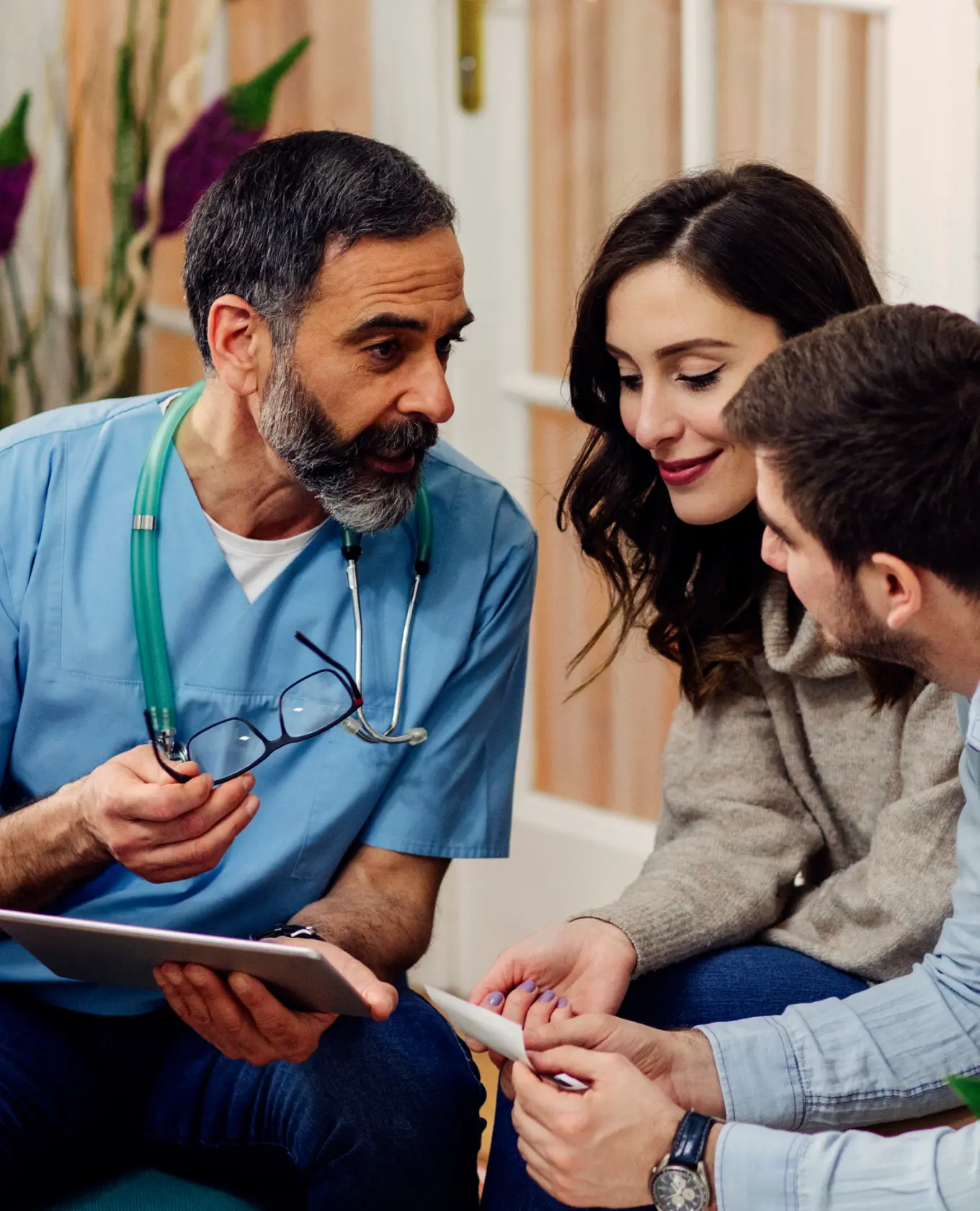 Clinician consulting with a couple