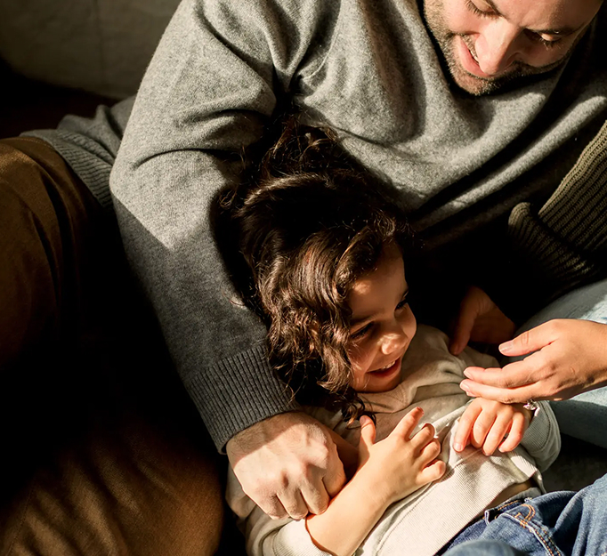 Family spending time together at home